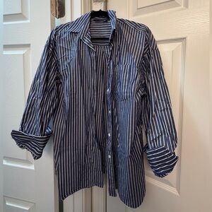 Zara oversized striped button up